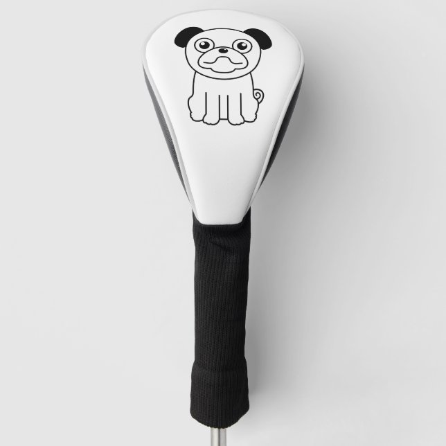 Funda Para Palo De Golf Camiseta De Icono De Pug (Anverso)