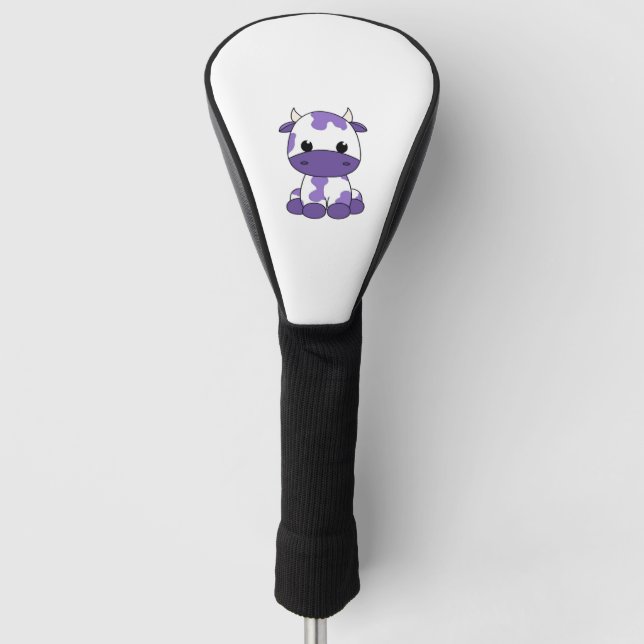 Funda Para Palo De Golf Camiseta sobredimensionada de vaca morada_1 (Anverso)