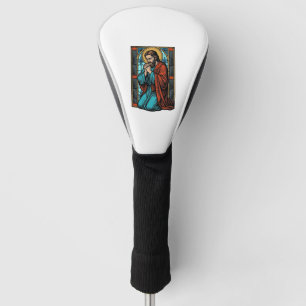 Funda Para Palo De Golf Camiseta vectorial de figura religiosa orando vint