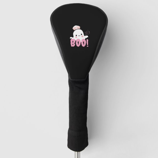 Funda Para Palo De Golf Camisetas de enfermería de Halloween ¡Boo femenino (Anverso)