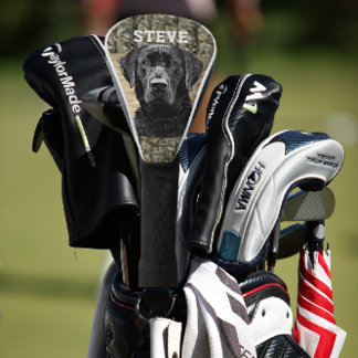 Funda Para Palo De Golf Camo Black Lab Perro Rama nombre animal
