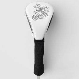 Funda Para Palo De Golf Campana de Navidad linda botón de arte de línea