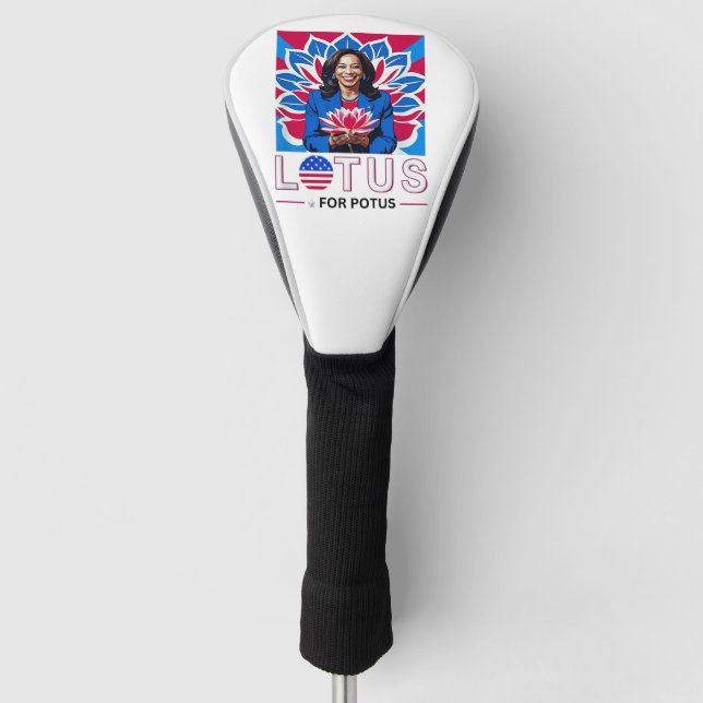 Funda Para Palo De Golf Campaña "Lotus Kamala Harris President" (Anverso)