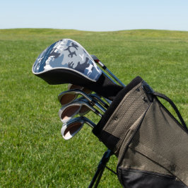 Funda Para Palo De Golf Camuflaje azul de nieve de invierno Tu nombre pers