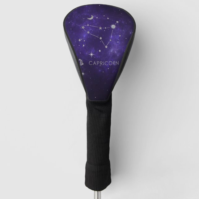 Funda Para Palo De Golf Capricornio púrpura Zodiac | Horoscopio astrológic (Anverso)