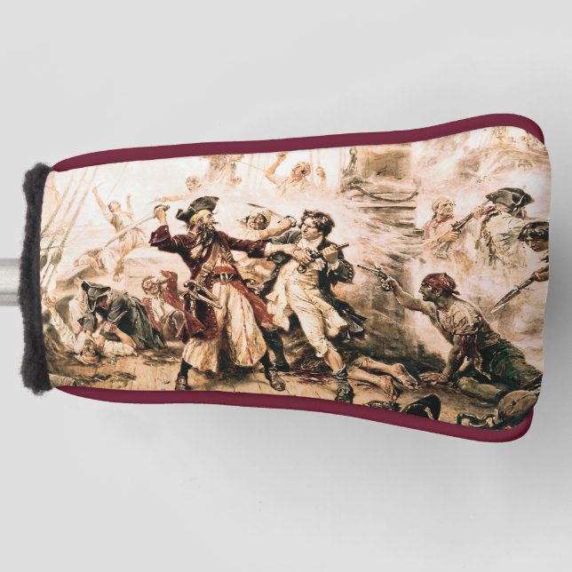 Funda Para Palo De Golf Captura, barba negra pirata, venganza de la reina  (Anverso)