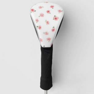 Funda Para Palo De Golf Capullo de rosa rosa acuarela floral vintage rosa 
