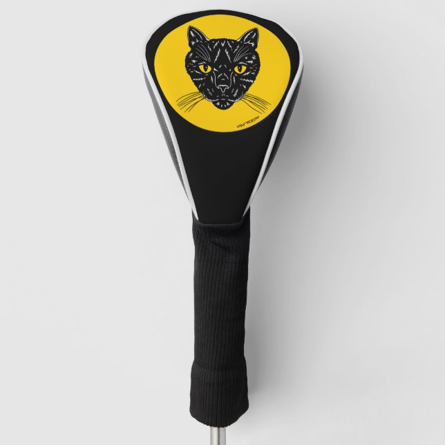 Funda Para Palo De Golf Cara de Gato Negro (Anverso)