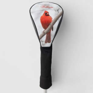Funda Para Palo De Golf Cardenal rojo del norte en la nieve personalizada