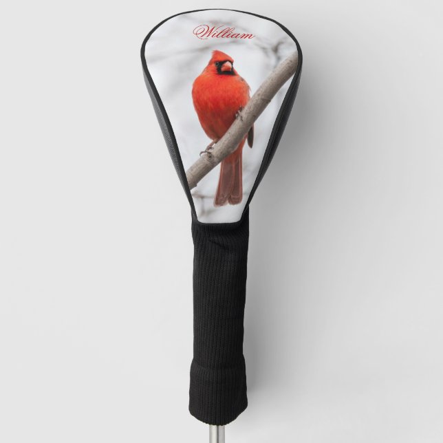 Funda Para Palo De Golf Cardenal rojo del norte en la nieve personalizada (Anverso)