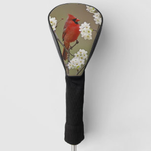 Funda Para Palo De Golf Cardenal rojo del norte entre flores de árbol perv