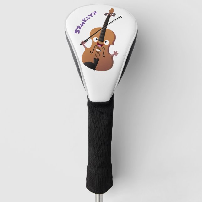 Funda Para Palo De Golf Caricatura musical divertida en violín (Anverso)