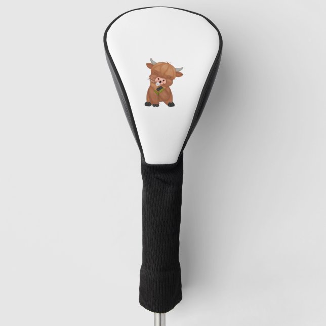 Funda Para Palo De Golf Carne Highland Cow y Dandelion Puff Classic T-Shir (Anverso)