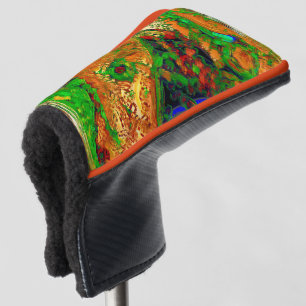 Funda Para Palo De Golf Carnival or mask party of paints, green and orange