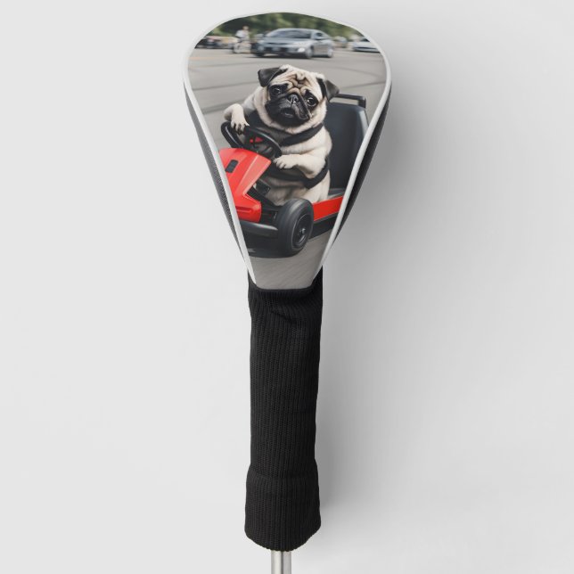 Funda Para Palo De Golf Carrera de Pug go-kart (Anverso)
