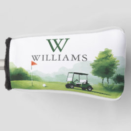 Funda Para Palo De Golf Carro de Golf Clásico con Nombre y Monograma Perso