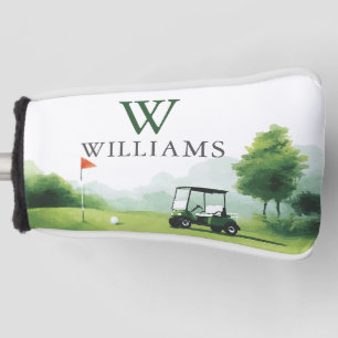 Funda Para Palo De Golf Carro de Golf Clásico con Nombre y Monograma Perso