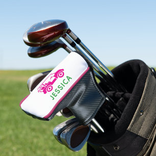 Funda Para Palo De Golf Carro de golf personalizado rosa