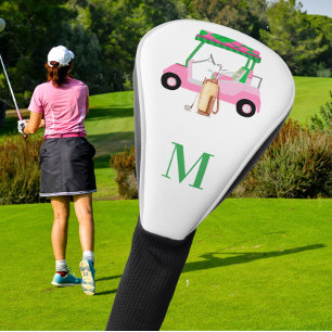 Funda Para Palo De Golf Carro de golf único con encanto y monograma de clu