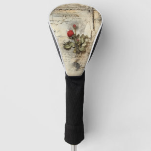 Funda Para Palo De Golf Carta de amor de pergamino vintage con flores (10)