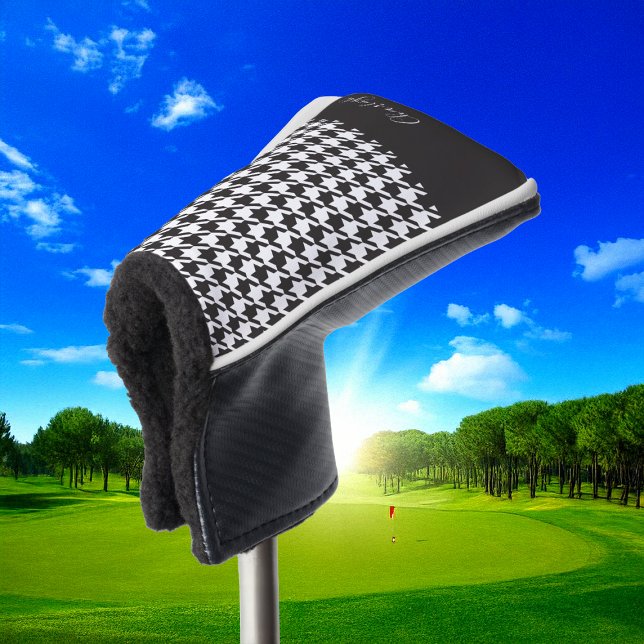 Funda Para Palo De Golf Cartuela blanca y negra clásica moderna (Subido por el creador)