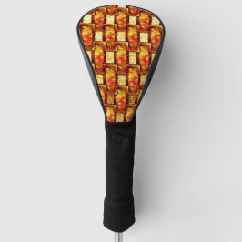 Funda Para Palo De Golf Carved and stained orange brown rectangular plates
