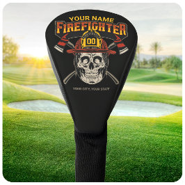 Funda Para Palo De Golf Casco de hacha de cráneo de bombero personalizado
