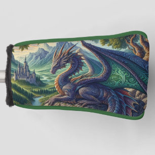 Funda Para Palo De Golf Castillo Dragón medieval colorido