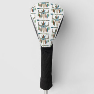 Funda Para Palo De Golf Cazador de Sueños Plumas Bohemias Cuerno Azul Flec