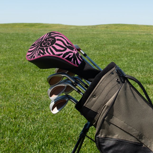 Funda Para Palo De Golf Cebra Chic Rosa y Negro  (In Situ)