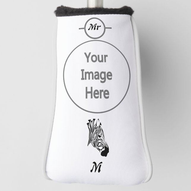 Funda Para Palo De Golf Cebra con rayas negras torcidas (Girar 90)