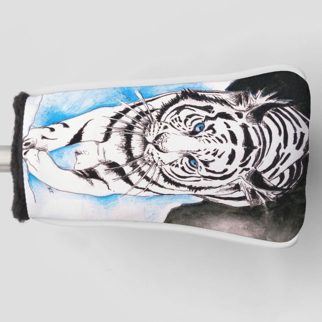 Funda Para Palo De Golf Cerda blanca del tigre siberiano (Anverso)