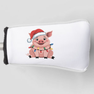 Funda Para Palo De Golf Cerdo Navidad Sombrero Santa Navidad Cerdo Pascua