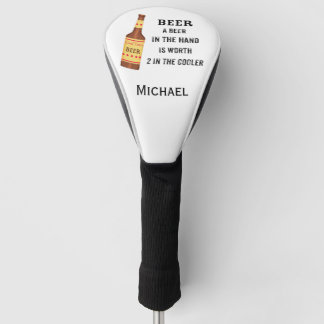 Funda Para Palo De Golf Cerveza divertida diciendo cerveza en la mano Nomb