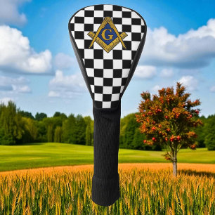 Funda Para Palo De Golf Checkers Masonic Freemasons Square y Compass
