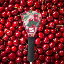 Cheery Cherry Retro Pink Monogrammed 