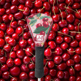 Funda Para Palo De Golf Cheery Cherry Retro Rosa Monogramado 