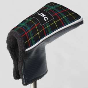 Funda Para Palo De Golf Cheque de plástico verde negro monogramado para h