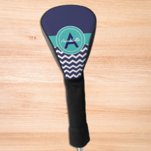 Funda Para Palo De Golf Chevron Verde azulado azul oscuro