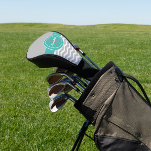 Funda Para Palo De Golf Chevron Verde azulado gris