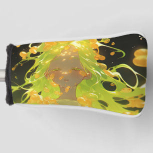 Funda Para Palo De Golf Chica Anime de la Fantasía Líquida Dorada