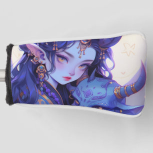 Funda Para Palo De Golf Chica de Anime de Guay Purple and Gold Horned Elf