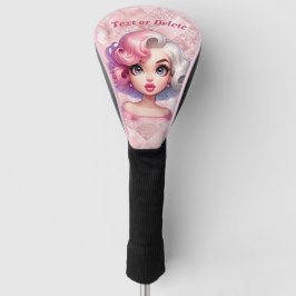 Funda Para Palo De Golf Chica de glamour retro belleza Personalizado aguda