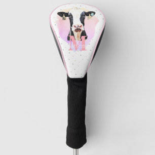 Funda Para Palo De Golf Chicas de monograma bonito Nombre vaca holstein ro