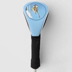 Funda Para Palo De Golf Chickadee en la pintura del alimentador - arte
