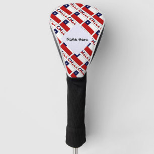 Funda Para Palo De Golf Chile y bandera chilena en mosaico con tu nombre