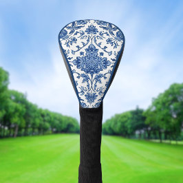 Funda Para Palo De Golf Chinoisería Floral Azul Acuarela Blanca