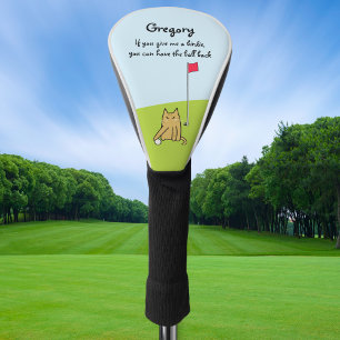 Funda Para Palo De Golf Chiste de golf Personalizado Gato Personalizado