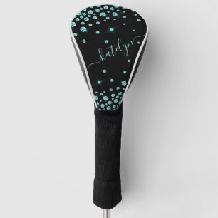Funda Para Palo De Golf Chofer Diamante de imitación falso Verde azulado d