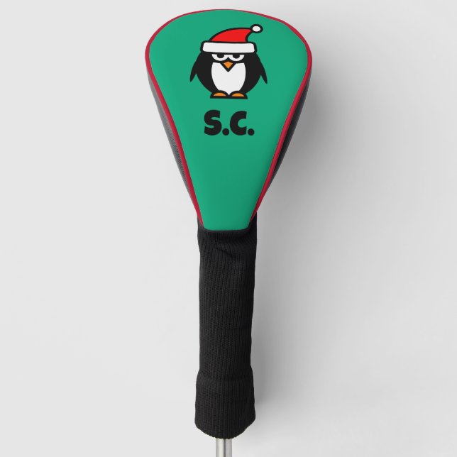 Funda Para Palo De Golf Christmas Santa penguin custom driver (Anverso)
